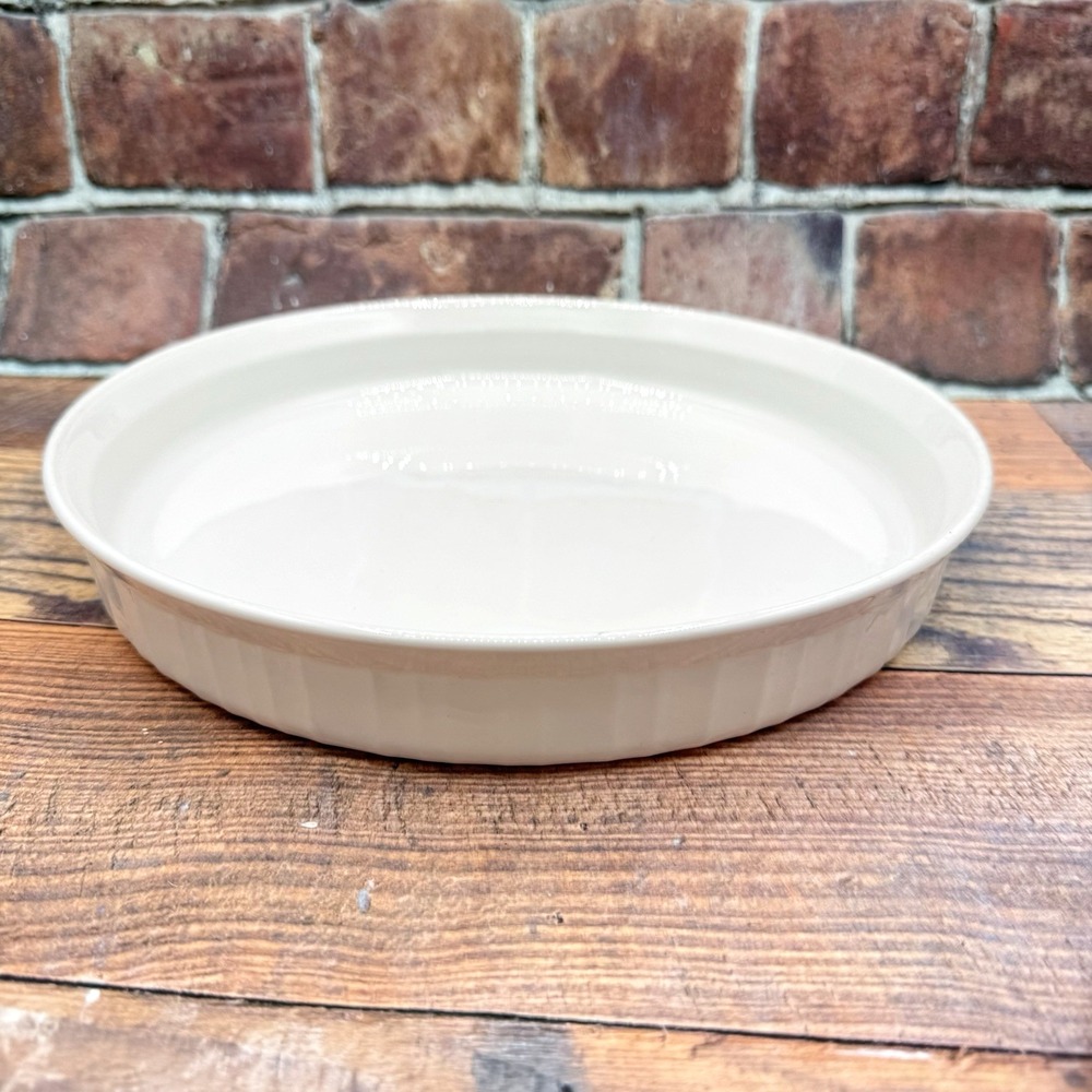 CorningWare French White Quiche Tart Pan Baking Dish  F-3-B Vintage Minimalist